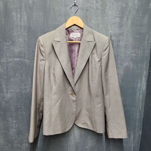Calvin Klein Blazer Suit Jacket Women's Size 12 Gray Long Sleeve